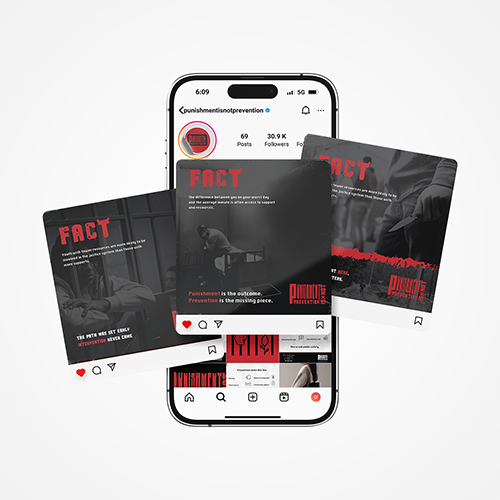 Instagram campaign post mockup with prevention-focused messaging