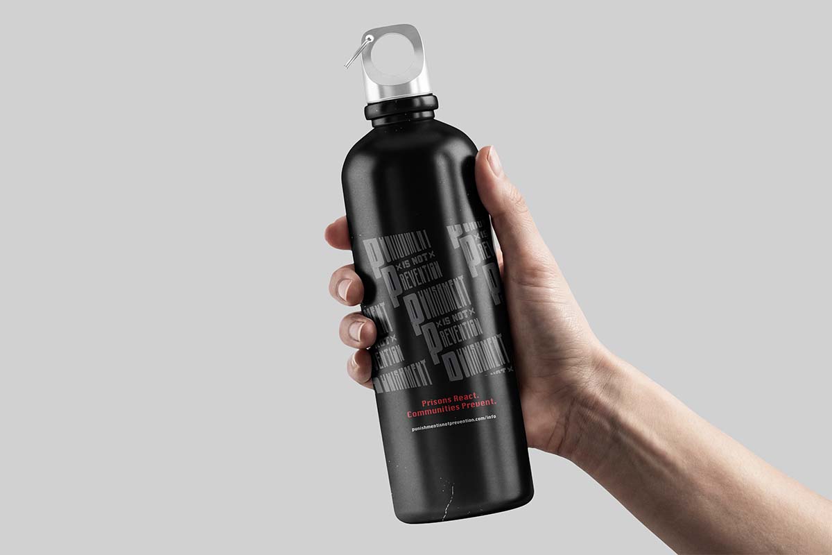 branded water bottle