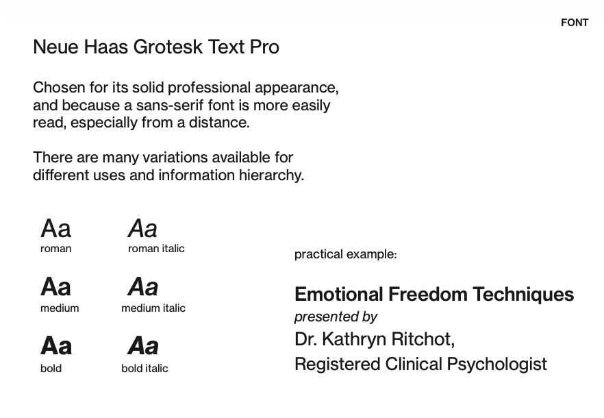 uses for the font eue Haas Grotesk Text Pro