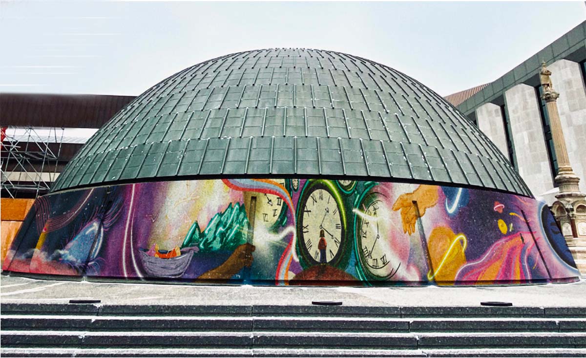 Mural on Winnipeg Planetarium