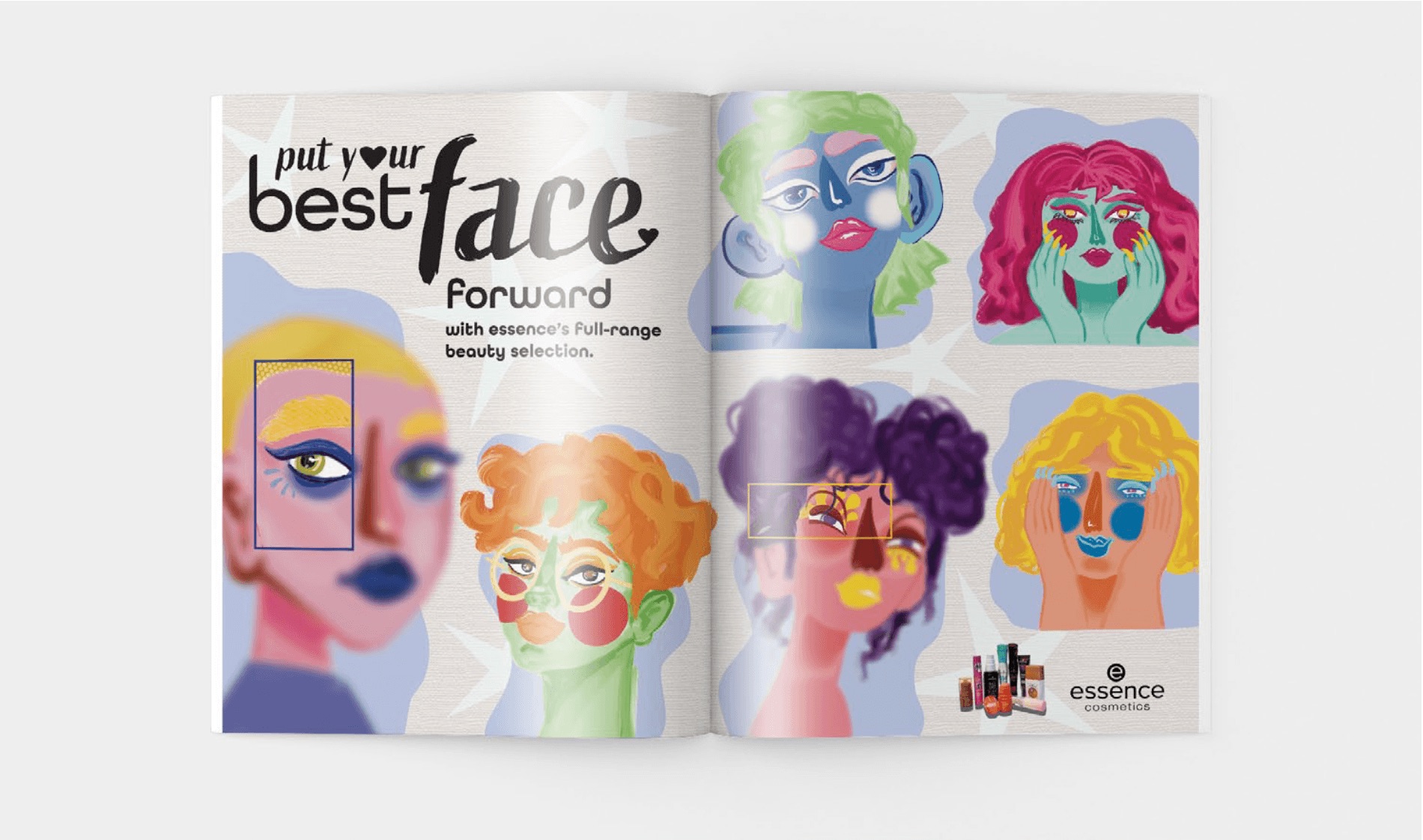 2000's theme magazine ad for makeup